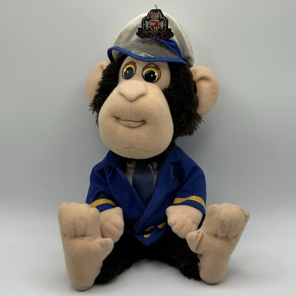 Vintage 1987 Bubbles Chimp Plush Hobson's Ice Cream Michael Jackson Monkey Toy